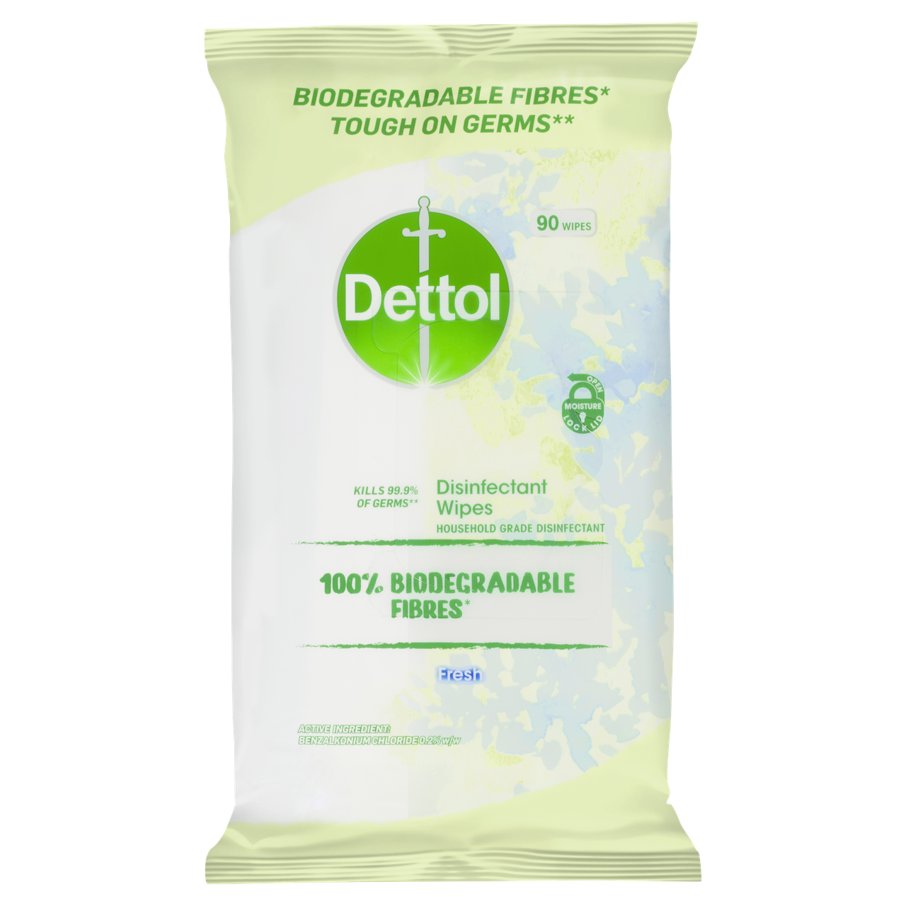 Dettol Disinfectant Cleaning Wipes with Biodegradable Fibres* 90s